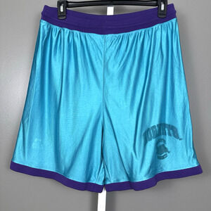 Vintage Starter Charlotte Hornets Dazzle Shorts Large Made Korea NBA Teal Shiny